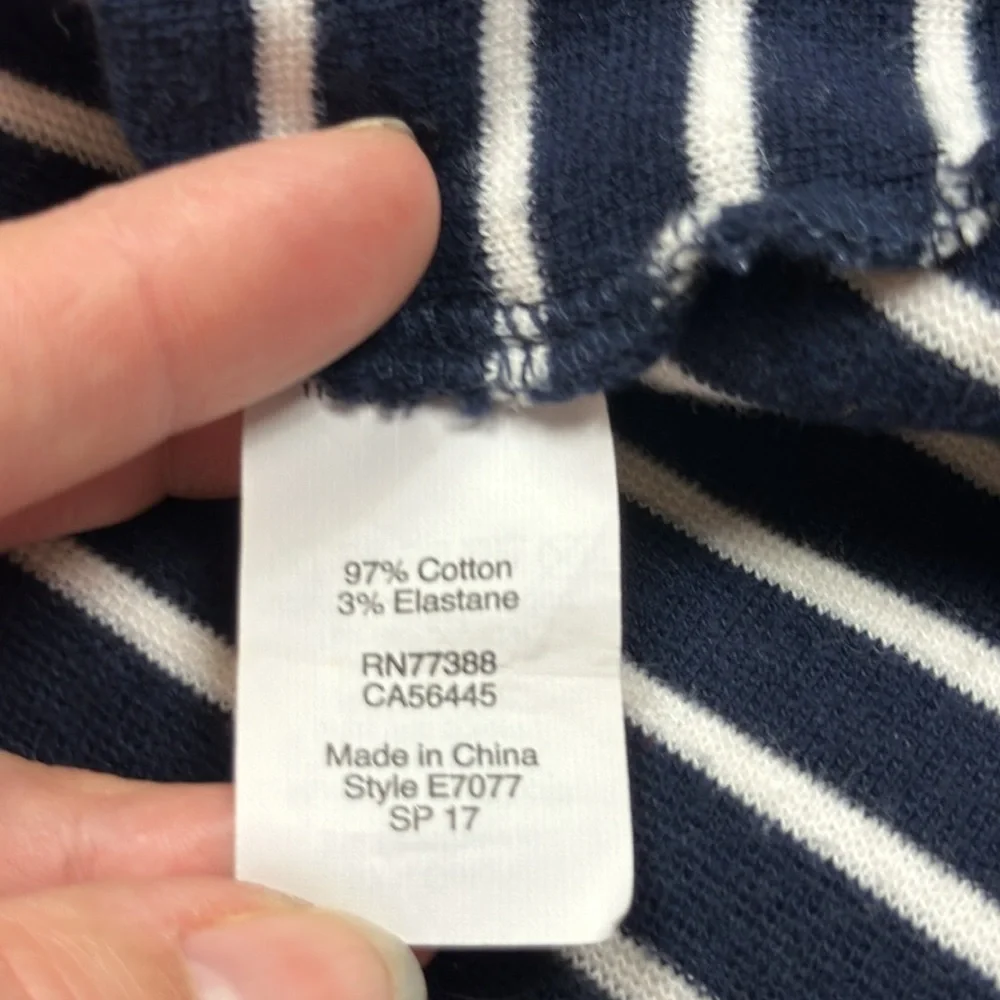 J. Crew Women’s Classic Nautical Striped Cotton Fit & Flare Dress Size Large